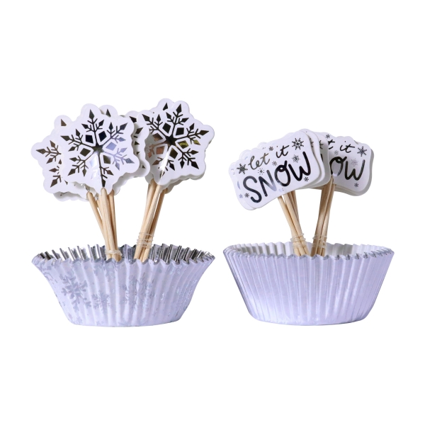 Cupcake & Topper Set of 24 - Let It Snow